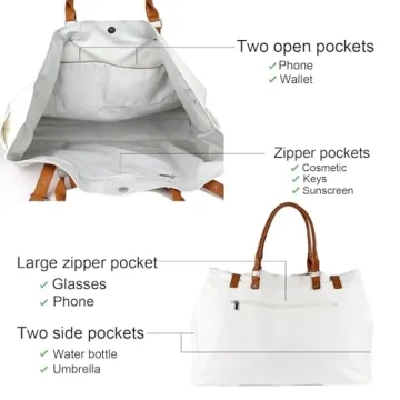 Lamyba Waterproof Sandproof Beach Bag Tote Stylish Functional