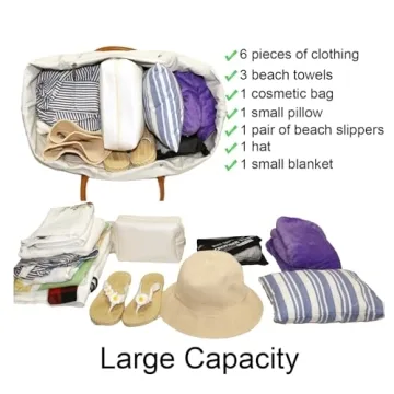 Lamyba Waterproof Sandproof Beach Bag Tote Stylish Functional