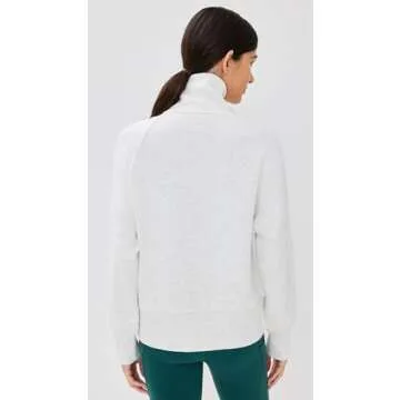 Varley Women's Roxbury Zip Through Sweatshirt, Ivory Marl, Off White, S