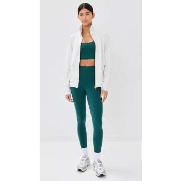 Varley Women's Roxbury Zip Through Sweatshirt, Ivory Marl, Off White, S