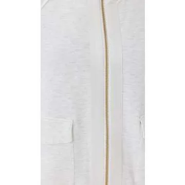 Varley Women's Roxbury Zip Through Sweatshirt, Ivory Marl, Off White, S