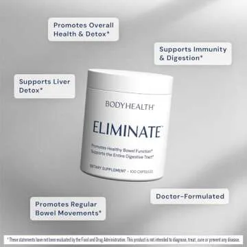 BodyHealth Intestinal Cleanse - Eliminate, Colon Cleanser Detox, Gentle Laxative Pills and Bowel Flush Constipation Relief for Adults, Body Cleanse for Colon Health and Clean Gut (100 Capsules)