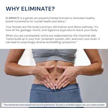 BodyHealth Intestinal Cleanse - Eliminate, Colon Cleanser Detox, Gentle Laxative Pills and Bowel Flush Constipation Relief for Adults, Body Cleanse for Colon Health and Clean Gut (100 Capsules)