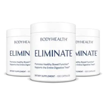 BodyHealth Intestinal Cleanse - Eliminate, Colon Cleanser Detox, Gentle Laxative Pills and Bowel Flush Constipation Relief for Adults, Body Cleanse for Colon Health and Clean Gut (100 Capsules)