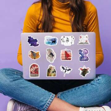 Throne of Glass Aesthetics Novel Stickers,50 PCS Aesthetic Waterproof Stickers,Vinyl Stickers for Wa...