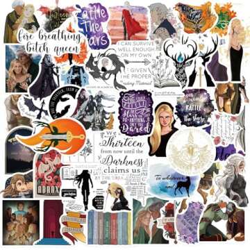 Throne of Glass Aesthetic Stickers, 50 PCS Vinyl Stickers