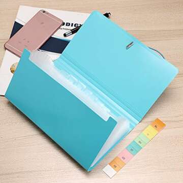 BTSKY Expanding File Folder - 13 Pockets, Portable, Durable