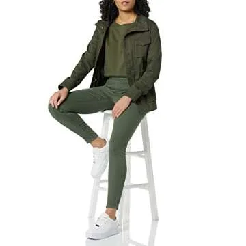 Amazon Essentials Women's Mid-Rise Stretch Pull-On Jegging (Available in Plus Size), Dark Green, 16