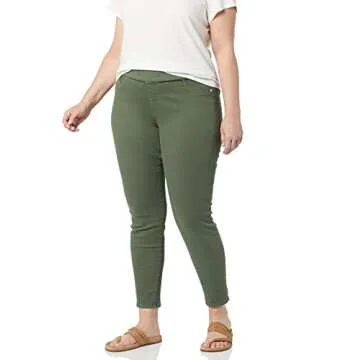 Amazon Essentials Women's Mid-Rise Stretch Pull-On Jegging (Available in Plus Size), Dark Green, 16