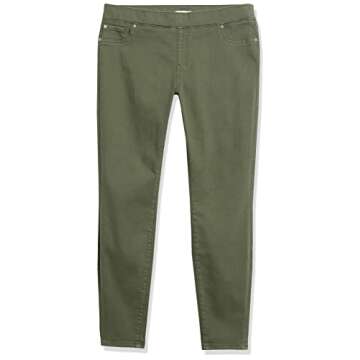 Amazon Essentials Women's Mid-Rise Stretch Pull-On Jegging (Available in Plus Size), Dark Green, 16