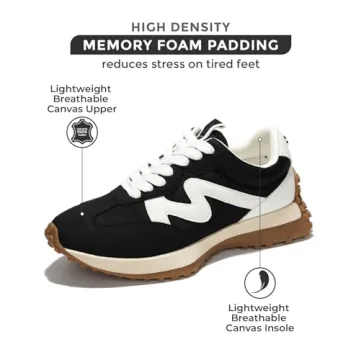 Women's Memory Foam Sneakers Lightweight Non-Slip Comfort