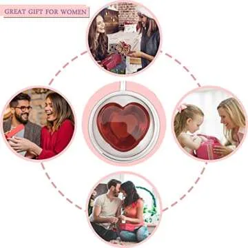 Asng Double Layer Heart-Shaped Glass Cup for Coffee
