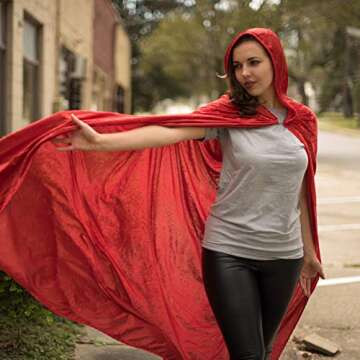 Everfan Light Blue Hooded Cape for Adults | Cloak with Hood for Halloween, Cosplay, Costume, Dress Up