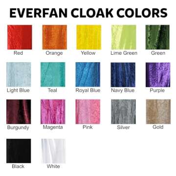 Everfan Light Blue Hooded Cape for Adults | Cloak with Hood for Halloween, Cosplay, Costume, Dress Up