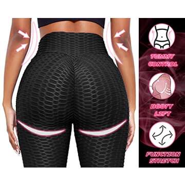 Ewedoos Workout Shorts Womens High Waist Tummy Control Booty Shorts Butt Lift Gym Shorts TikTok Short Compression Shorts Black