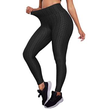 Ewedoos Workout Shorts Womens High Waist Tummy Control Booty Shorts Butt Lift Gym Shorts TikTok Short Compression Shorts Black