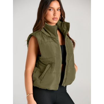 AUTOMET Women's Puffer Vest Lightweight with Pockets