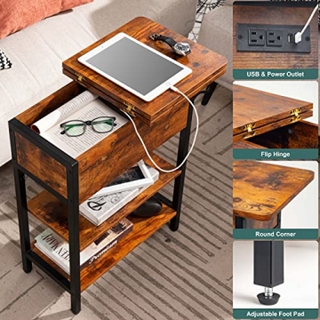 Yoobure End Table with USB Charging Station