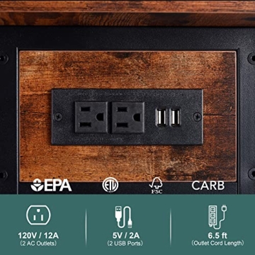 Yoobure End Table with USB Charging Station