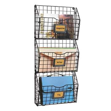 KELIVOL 3-Tier Wall Files Rack for Stylish Organization