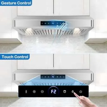 Stylish 30 inch Under Cabinet Range Hood with Gesture Sensing Control and LED Lights