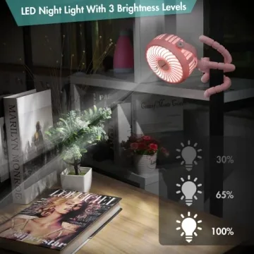 Versatile AMACOOL Stroller Fan with 3 Speeds and LED Light