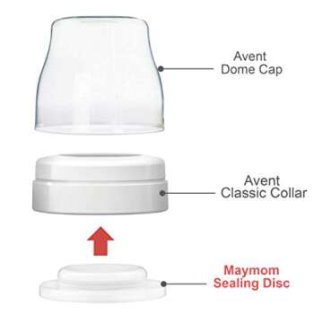 Maymom Write & Reuse Baby Bottle Labels for Daycare/Sealing Disc Compatible with Philips Classic Bottles, Maymom Screw Ring.