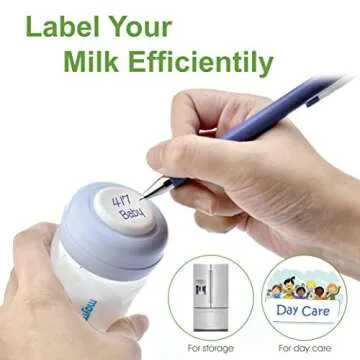 Maymom Write & Reuse Baby Bottle Labels for Daycare/Sealing Disc Compatible with Philips Classic Bottles, Maymom Screw Ring.