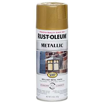 Rust-Oleum 7270830 Stops Rust Metallic Spray Paint, 11 Ounce, Gold Rush