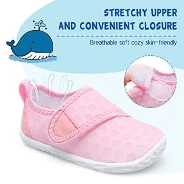 LeIsfIt Toddler Water Shoes Aqua Socks for Kids - Quick-Dry & Lightweight Beach Shoes