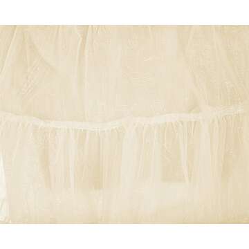DRESSTELLS 50s Petticoat Skirts, Women Vintage Tutu Underkirt, Halloween Party Pinup Rockabilly Midi Audrey Hepburn Crinoline, Puffy Tulle Half Slip Champagne L