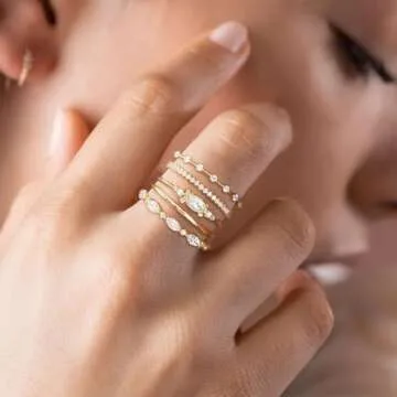Stylish Honsny Stackable Gold Rings for Women Set