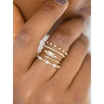 Stylish Honsny Stackable Gold Rings for Women Set