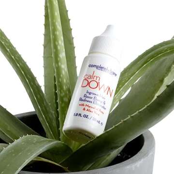 completely bare calm DOWN Ingrown Hair, Razor Bump & Redness Eliminator - Exfoliating AHAs & BHAs