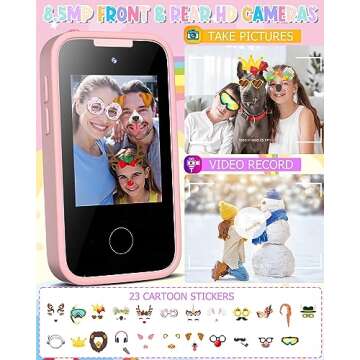 Kids Smart Phone Unicorns Gifts for Girls 6-8 Year Old Touchscreen Toy Cell Phone with Multi APPs 8G TF Card for Learning Play Christmas Birthday Gifts for Girls Age 3 4 5 6 7 8 9