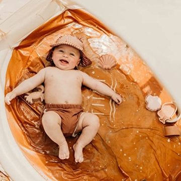 Tiipi Kids Beach Pool- 3 Water Carrying Bags- Large Beach Pool for Kids-Kiddie Beach Pool- Chic Design Beach Pool- Gender nutral Beach Pool with Shade (Brown)