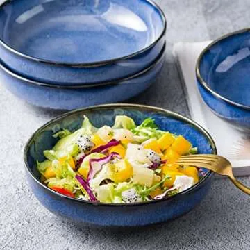 UNICASA Ceramic Pasta Bowls - Durable & Stylish Set of 4