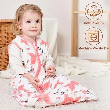 Yoofoss Baby Sleep Sack 12-18 Months Baby Wearable Blanket 100% Cotton 2-Way Zipper TOG 0.5 Toddler ...