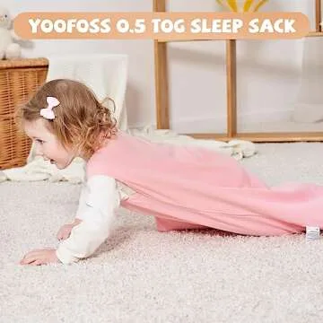 Yoofoss Baby Sleep Sack 12-18 Months Baby Wearable Blanket 100% Cotton 2-Way Zipper TOG 0.5 Toddler Sleeping Sack, Lightweight Sleep Sacks for Babies(Large)