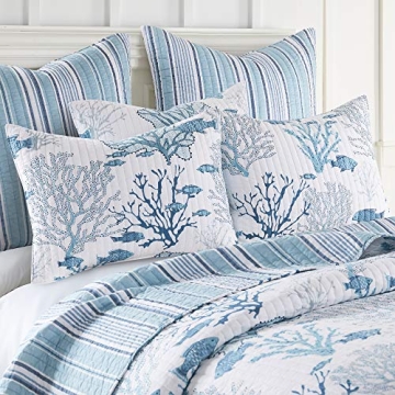 Beautiful Levtex Home Lacey Sea Quilt Set for Coastal Decor