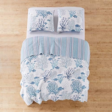 Beautiful Levtex Home Lacey Sea Quilt Set for Coastal Decor