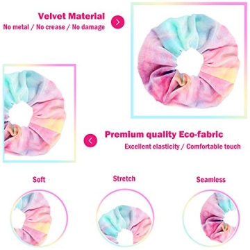 Stylish IVARYSS Velvet Scrunchies - 12 Colorful Hair Ties