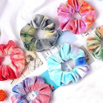 Stylish IVARYSS Velvet Scrunchies - 12 Colorful Hair Ties