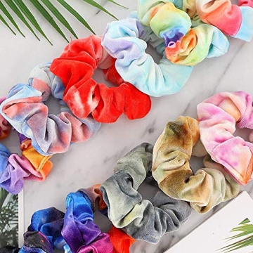 Stylish IVARYSS Velvet Scrunchies - 12 Colorful Hair Ties