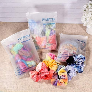 Stylish IVARYSS Velvet Scrunchies - 12 Colorful Hair Ties