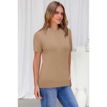 Arach&Cloz Womens Summer Pullover Sweaters for Casual Style