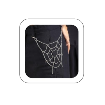 Kenjudess Gothic Style Spider Webbing Pants Chain - Hip Hop Mesh Metal Chain for All