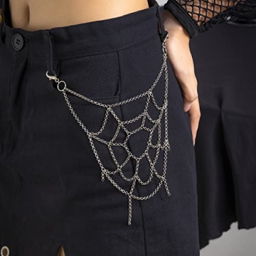 Kenjudess Gothic Spider Webbing Pants Chain for Everyone