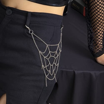 Kenjudess Gothic Spider Webbing Pants Chain for Everyone