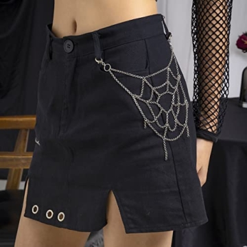 Kenjudess Gothic Spider Webbing Pants Chain for Everyone